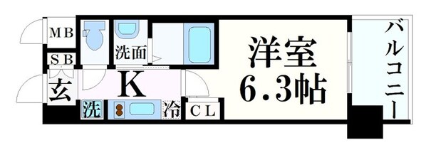 神戸駅 徒歩15分 14階の物件間取画像